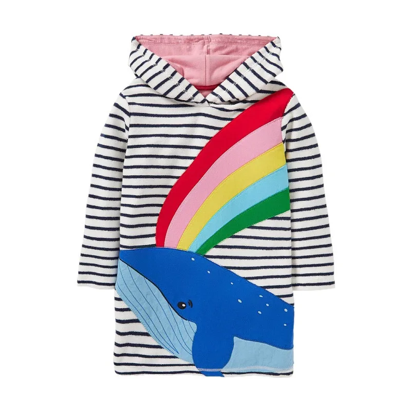 Платье-свитшот с капюшоном для девочек |