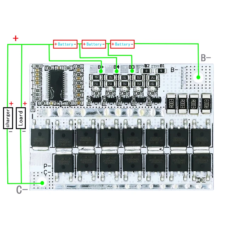 3s/4s/5s Bms 12v 16.8v 21v 3.7v 100a Li-ion Lmo trójskładnikowa płytka zabezpieczająca baterię litową Li-polimer Balance Charging
