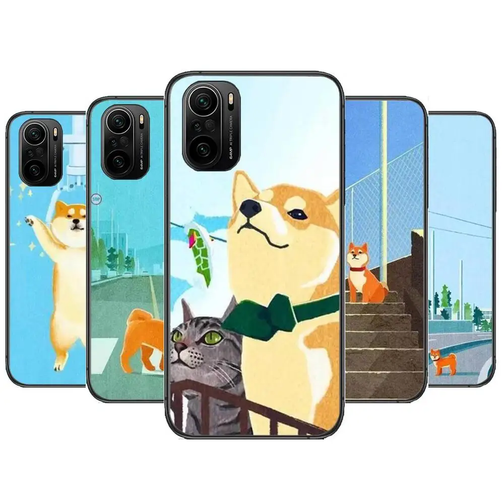 

Japanese Shiba Inu Cute Smile Dog Phone Case For xiaomi redmi POCO F1 F2 F3 X3 Pro M3 9C 10T Lite NFC Black Cover Silicone Back