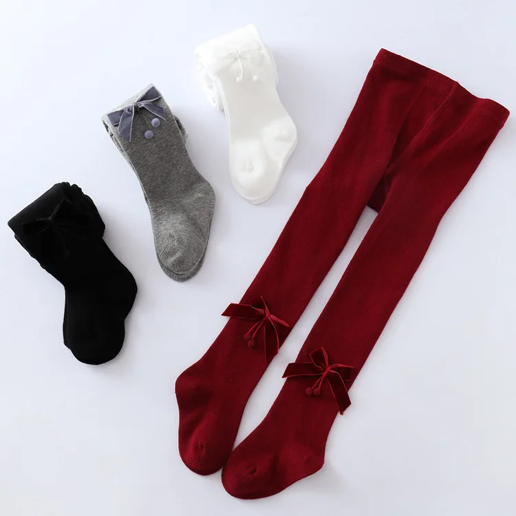 

Girls Stocking 2022 Spring Tight for Toddler Baby Hollow Infant Ribbed Tights Babies Pantyhose Bows for Baby Girl Legging Tights