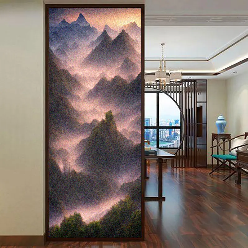 Туманные горные деревянные окна конфиденциальная оконная пленка декоративное