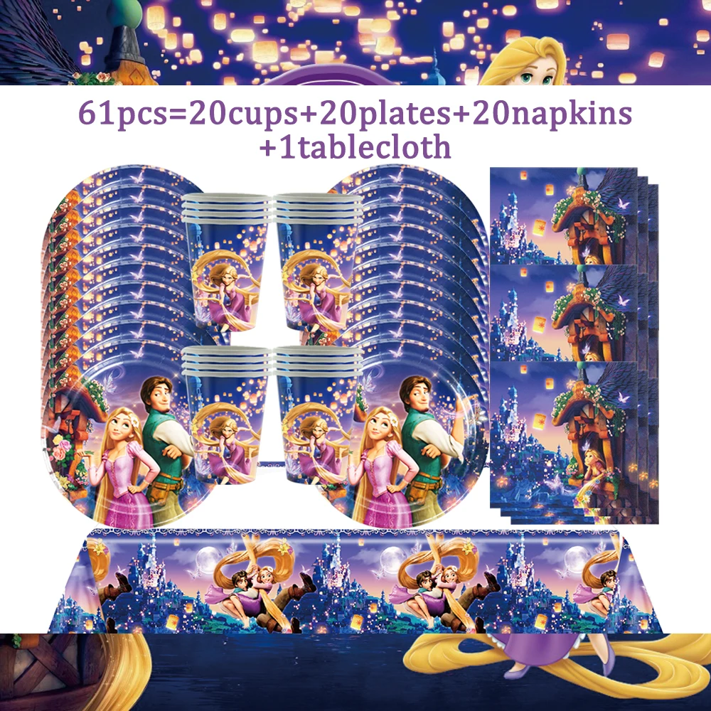 

Одноразовый набор посуды Disney принцесса Рапунцель 76 шт