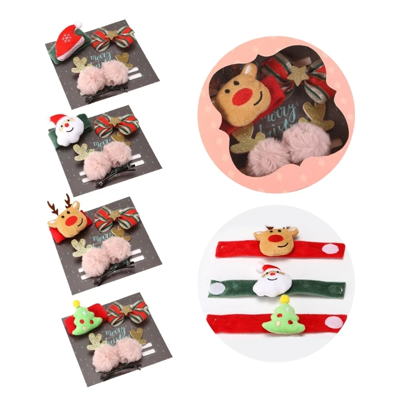 

Рождественский набор аксессуаров для волос, плюшевый хлопок, круг, заколка для волос, заколки, реквизит для вечеринки
