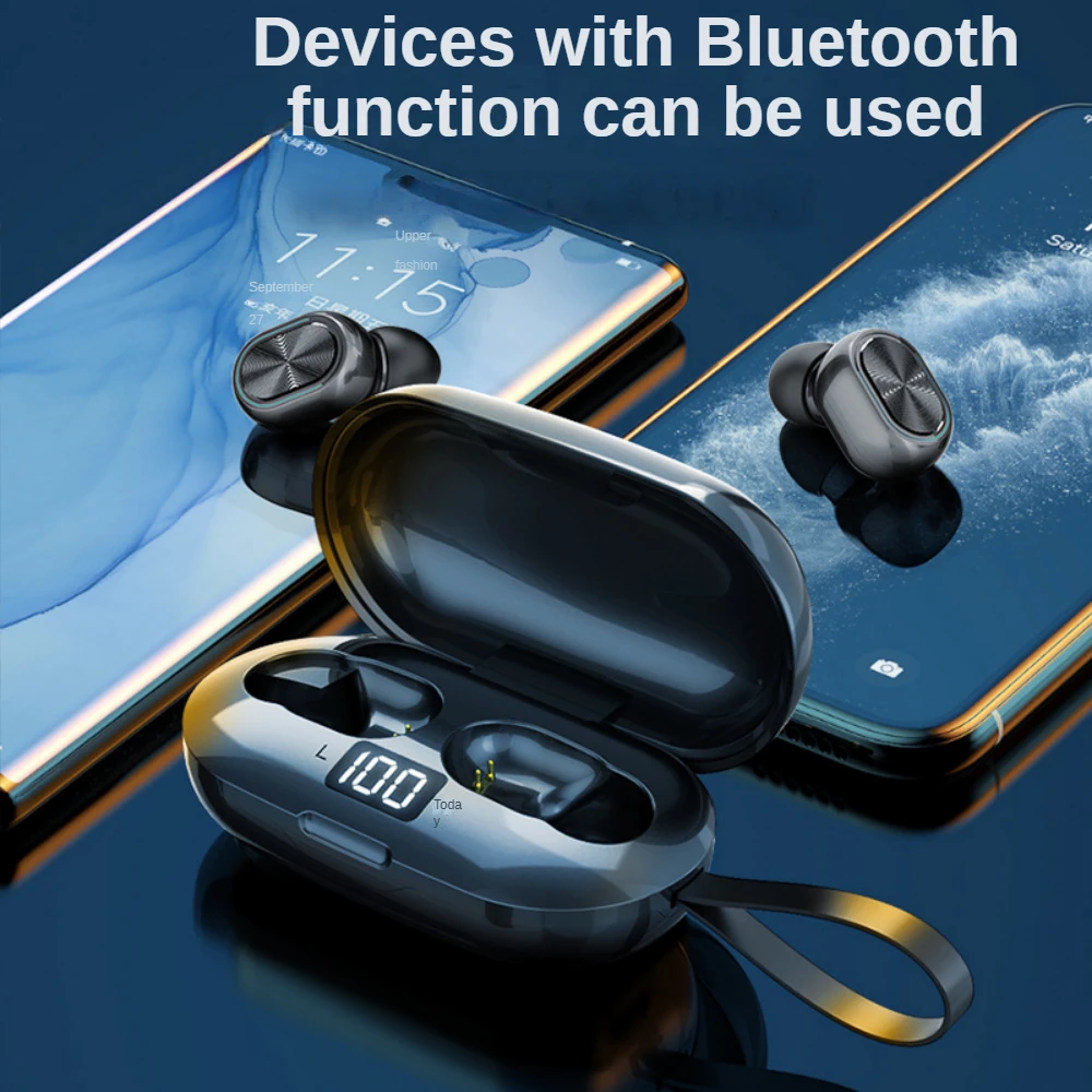 TWS Bluetooth 5.0 headset real wireless in-ear strap portable fashion mini high-quality wireless binaural sports headset Hot enlarge