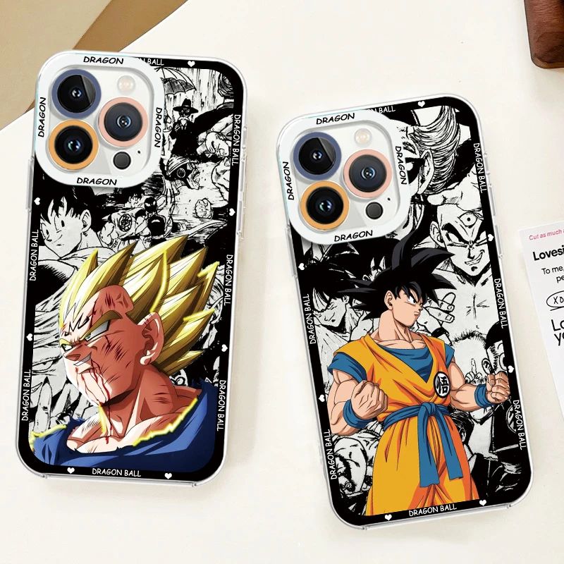 Чехол для телефона с Аниме D-Dragon Ball Son Goku iPhone 15 14 13 12 11 Mini XS XR X Pro MAX 8 7 Plus прозрачный