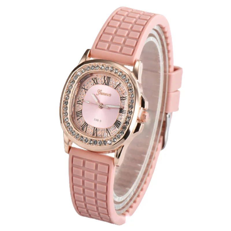 

Casual Sport Watch For Women Women Fashion Diamond Top Luxury Brand Watches Ladies Silicone Quartz WristWatch montre femme