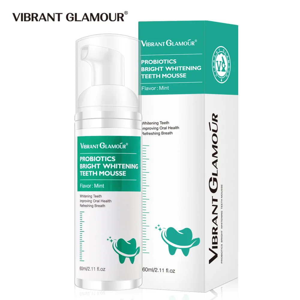 

60ml Vibrant charm cleans teeth, cleans teeth, brightens breath, whitens teeth and removes stains