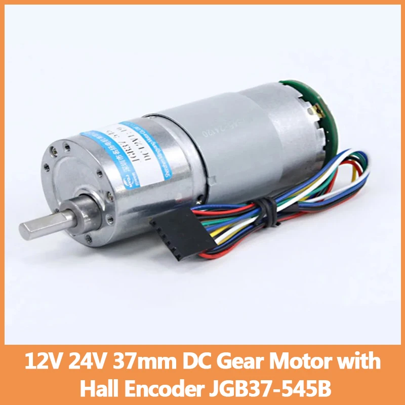12 В 24 37 мм мотор-редуктор постоянного тока с энкодером Холла высокий крутящий