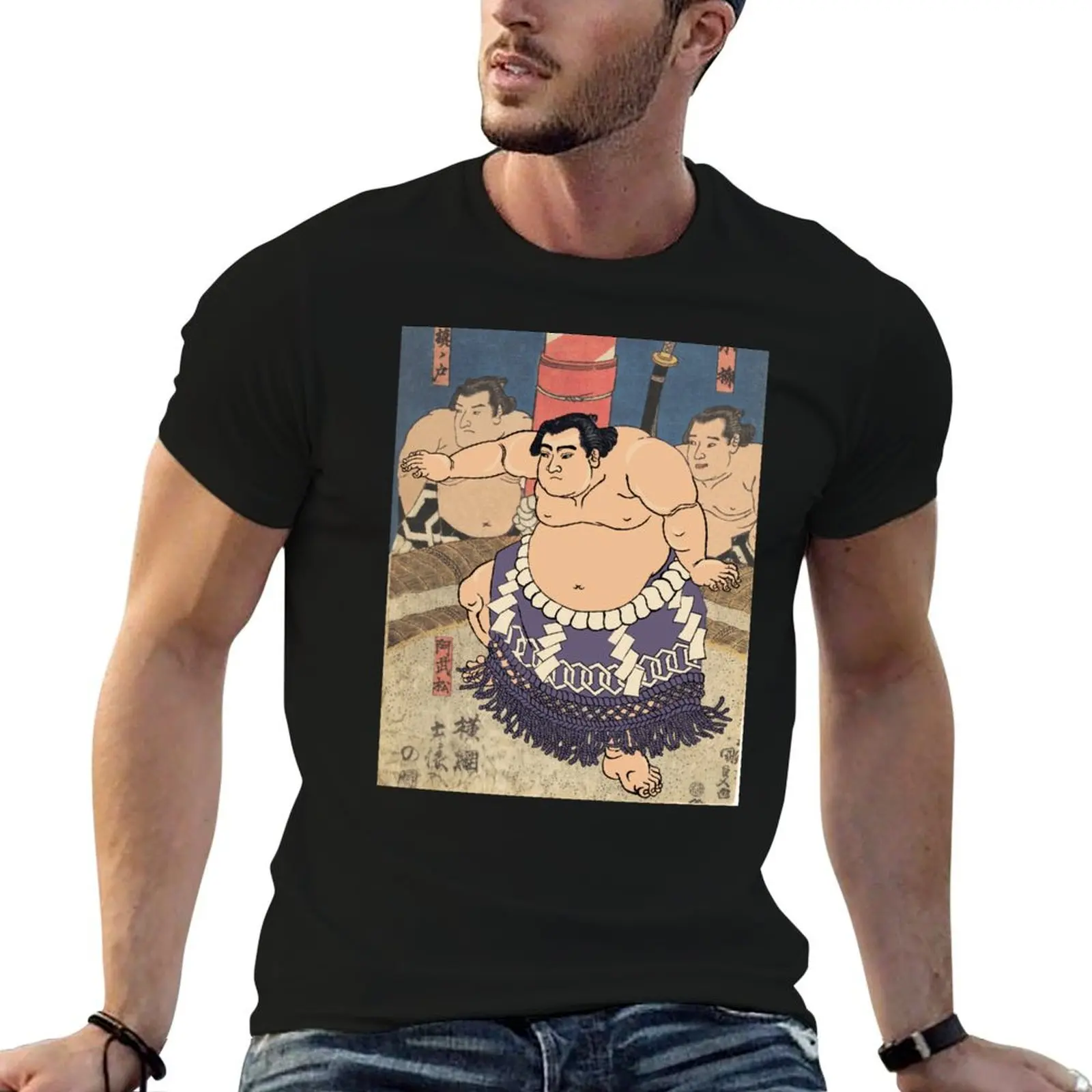 Sumo Wrestler Japanese Wrestling Match Art Japan Sport T-Shirt быстросохнущая футболка для мальчиков белые