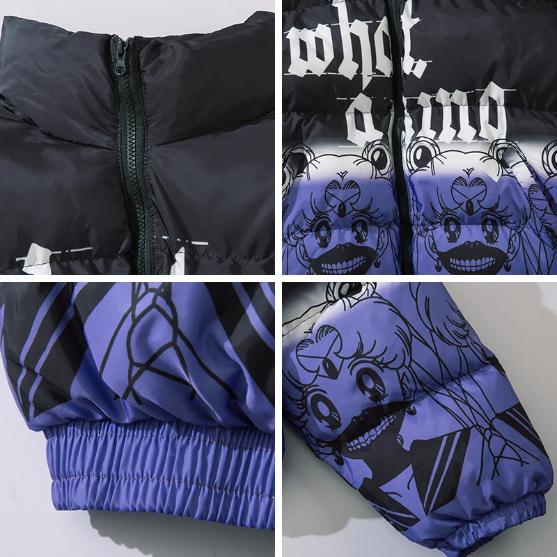 Мужская зимняя куртка-пуховик в стиле хип-хоп