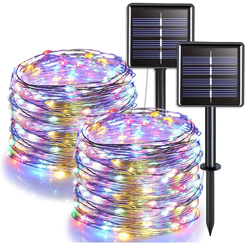 

Outdoor Waterproof Solar Led Light String Light Garden Decoration Garland 8Modes Copper Wire Light For Street Christmas Decor