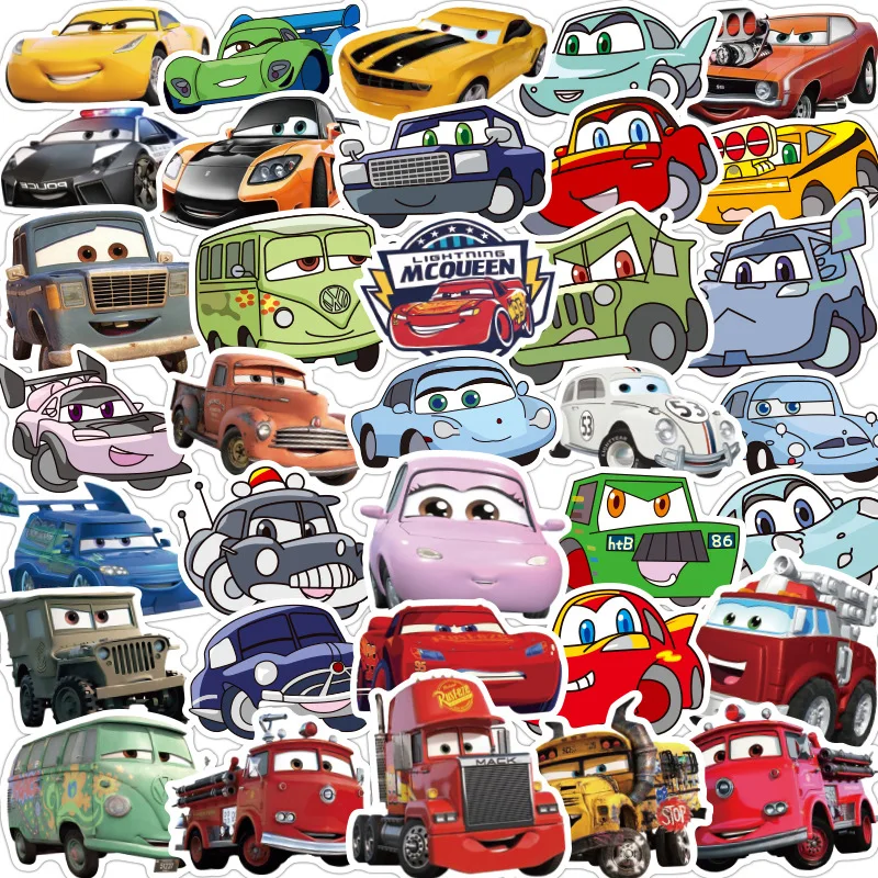 10/30/50 шт. Kawaii Disney Cars мультфильм наклейки Молния Маккуин наклейка для ноутбука
