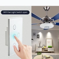 haom interruptor inteligente wifi smart home fan light switch low speed silent touch type green switch remote control switch