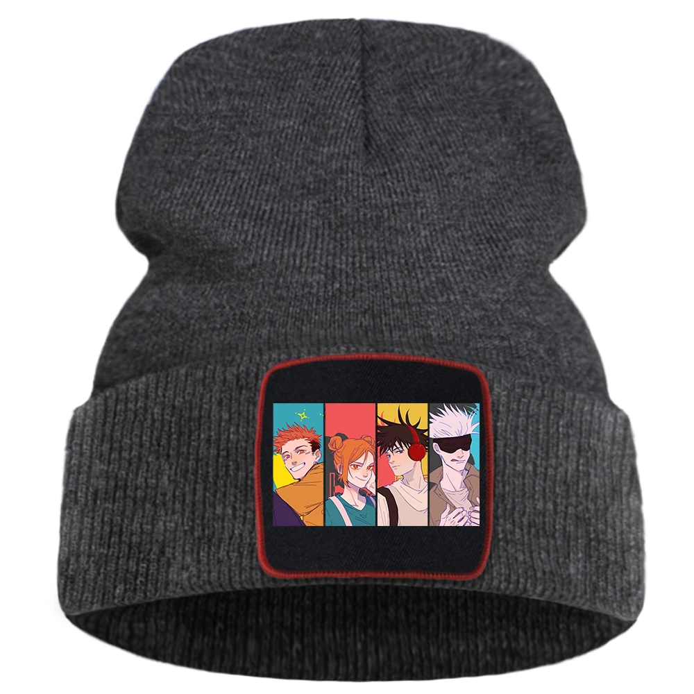 

Лидер продаж в Японии, трикотажные головные уборы со стильным принтом, женская зимняя шапка с мультяшным рисунком для мужчин и женщин, однотонная простая шапка для мальчиков