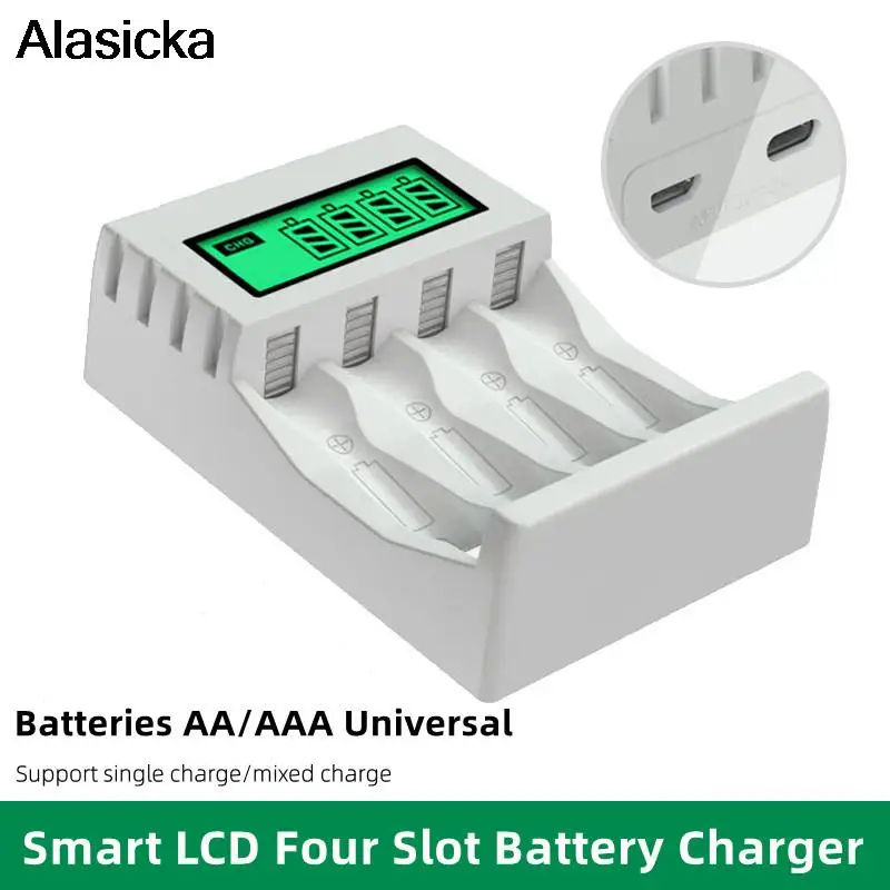 LCD Display Smart Intelligent Battery Charger With 4 Slots For AA/AAA NiCd NiMh Rechargeable Batteries AA/AAA Charger