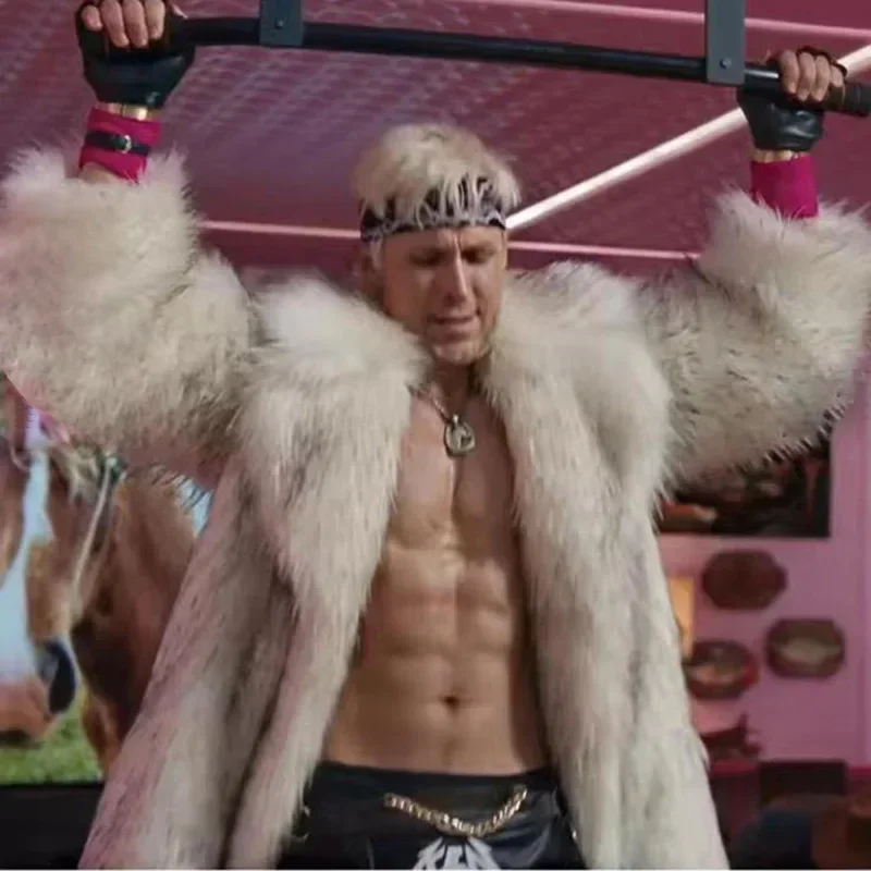 Длинное пальто из искусственного меха мужская осенне-зимняя Большая куртка