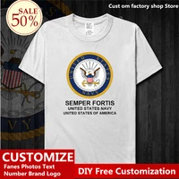 usa navy cotton t shirt custom jersey fans diy name number logo tshirt high street fashion hip hop loose casual t shirt