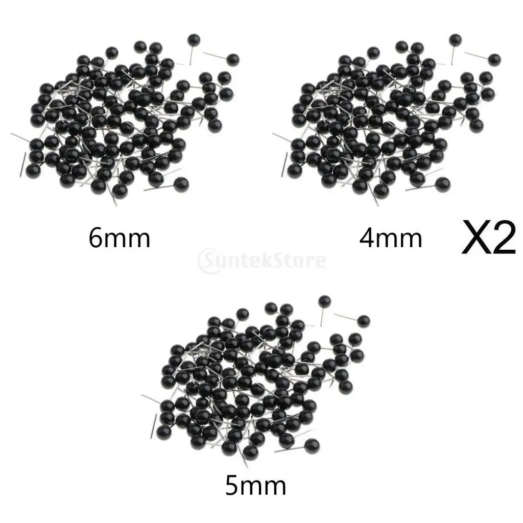 

400x Black Plastic Eyes Kits for Felting Bear Dolls Toy 4mm 5mm 6mm