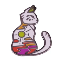fantastic animal funny cartoon lucky cat television brooches badge for bag lapel pin buckle jewelry gift for friends