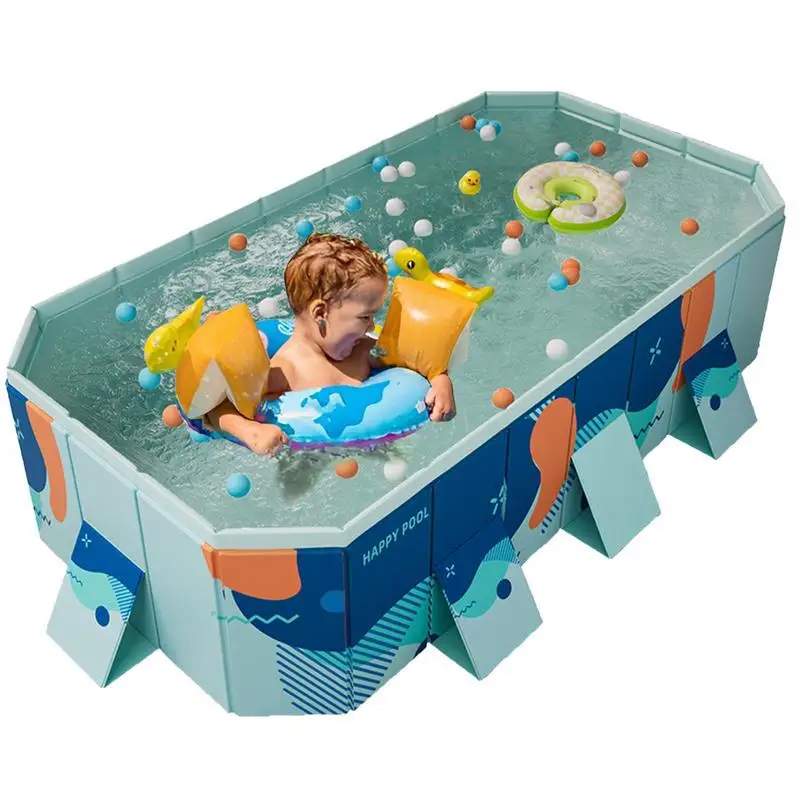 Foldable Swimming Pool Above Ground Swimming Pool Inflation Free Frame Pools Above Ground Water Play Pool With Double Drainage