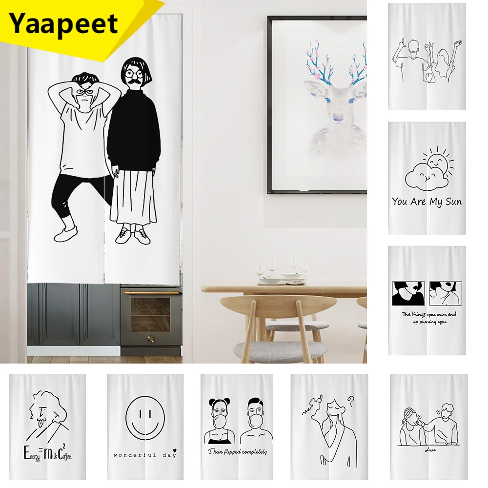 

Kitchen Curtain Half Japanese Short Doorway Curtain Noren For Bedroom Restaurant Entrance Fengshui Door Curtain Home Decor