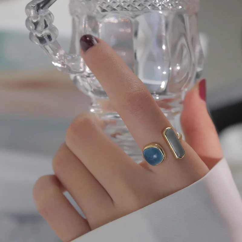 

Fashion Adjustable Colorful Drip Glaze Ring For Women Fashion Retro Geometric Gold Colour Metal Rings Exquisite Jewelry Gifts