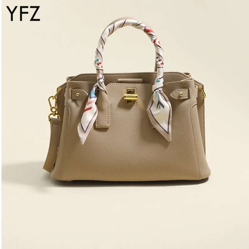 YFZ Medium Messenger Bag for Women Purses and Handbags Female Shoulder Bag , Premium Cowhide Leather  Bag for Ladies