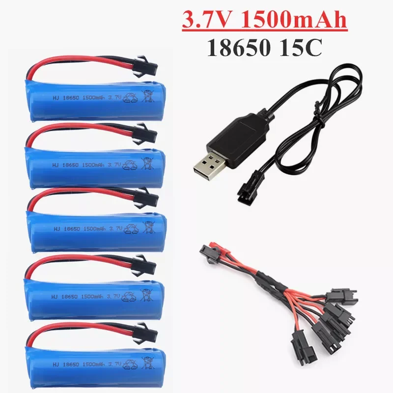 

NEW 3.7V 1500mAh 18650 Li-ion Battery + charger for Q85 Q70 RC helicopter Airplanes car Boat Gun Toy Parts 3.7v battery SM plug