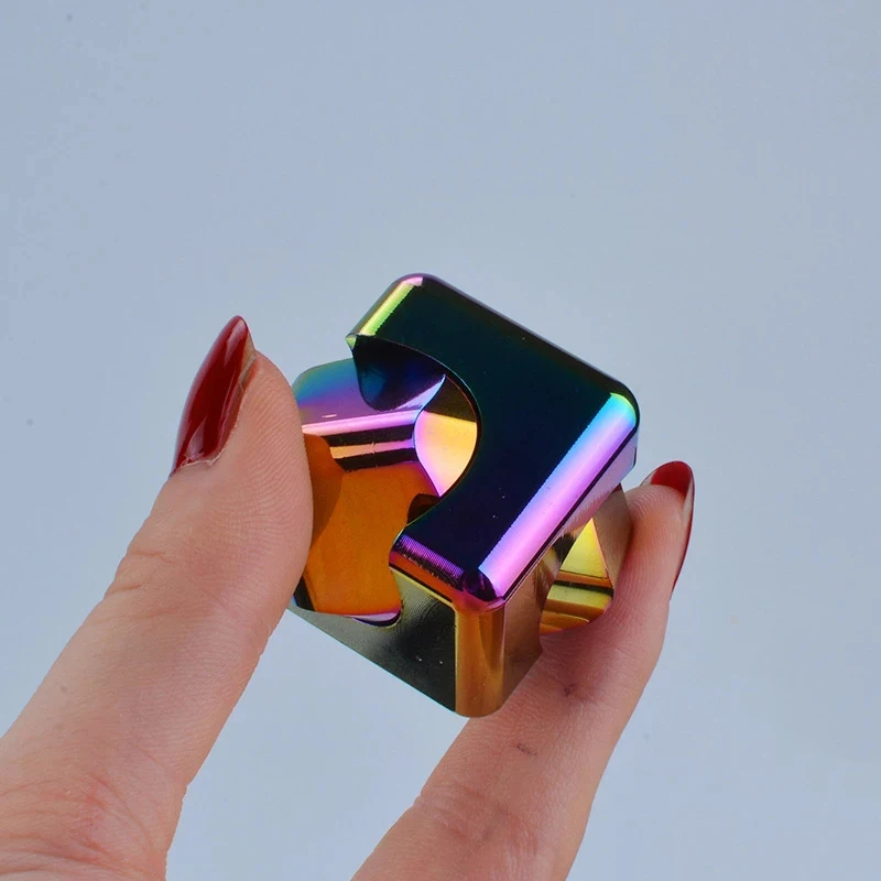Square Decompression Fidget Spinner Colorful Dice Cube Anti-Anxiety Spinning Top Gyroscope Stress Relief Toys For Adults Kids
