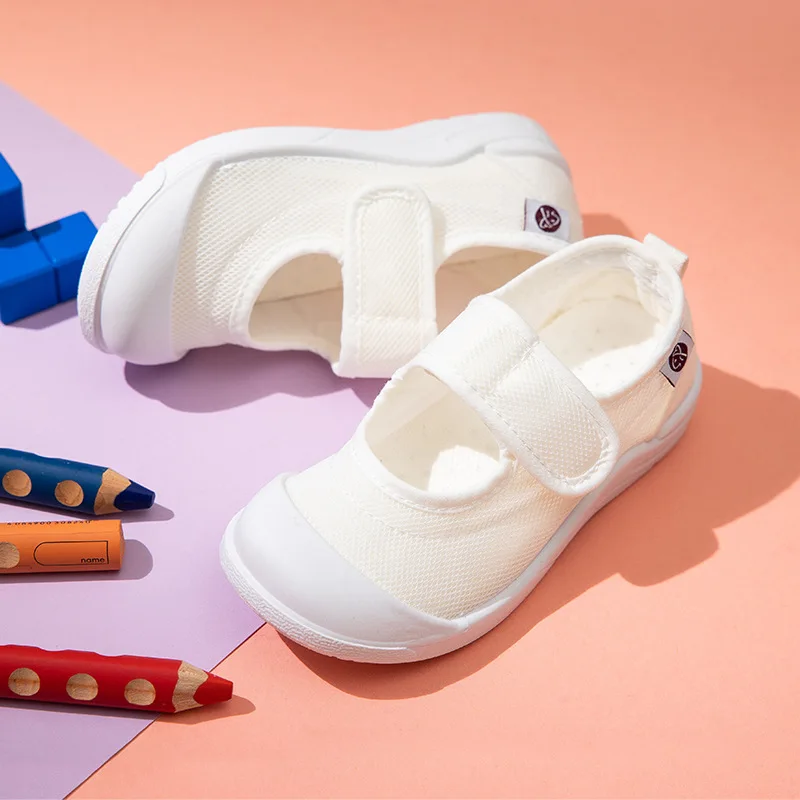 Детские парусиновые туфли дышащие модные кроссовки для девочек Повседневная