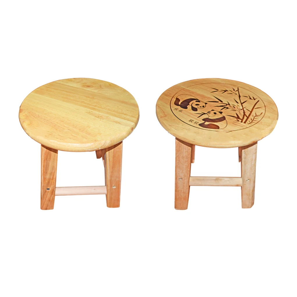 

Beige Solid Wood Small Round Stool - Original Environmentally Friendly Choice For Anywhere Stool Surface Is Reinforced