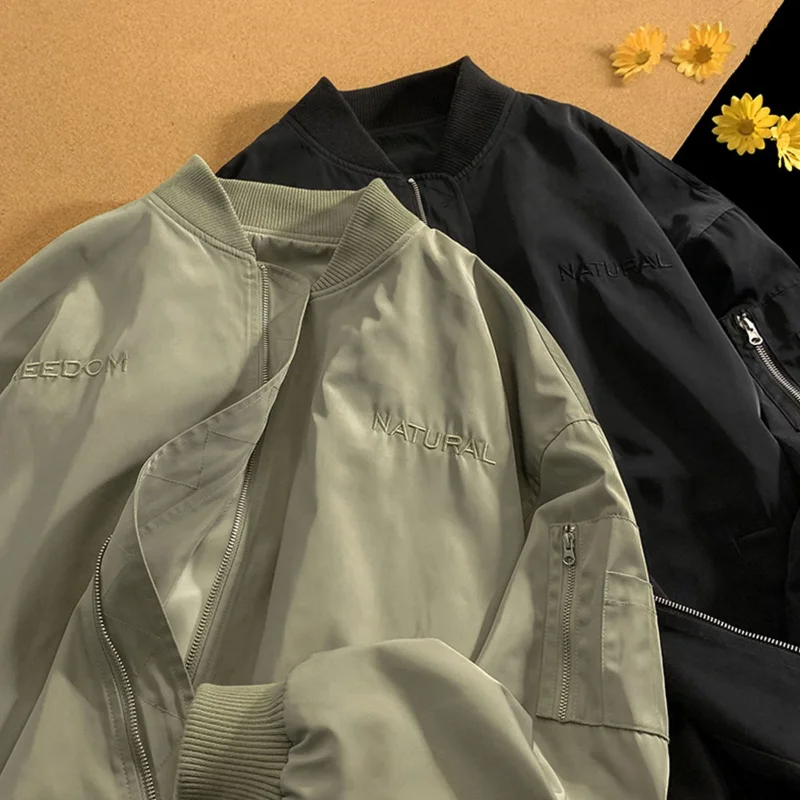 

Deeptown Vintage Streetwear Bomber Jacket Women Oversized Harajuku Fashion Black Baseball Jackets Female Loose Couple Outdoor