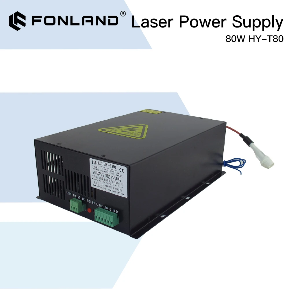 Fonland 80W HY-T80 CO2 Laser Power Supply for CO2 Laser Engraving Cutting Machine HY-T80 T / W Series enlarge