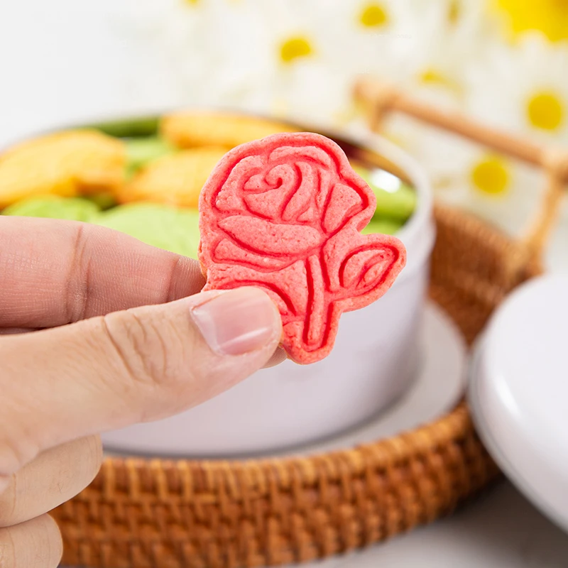 

Acrylic Cartoon Mini Flower Cookies Stamps and Cutters Carnation Tulip Fondant Biscuit Shape Frame for Pastry Cake Decorating
