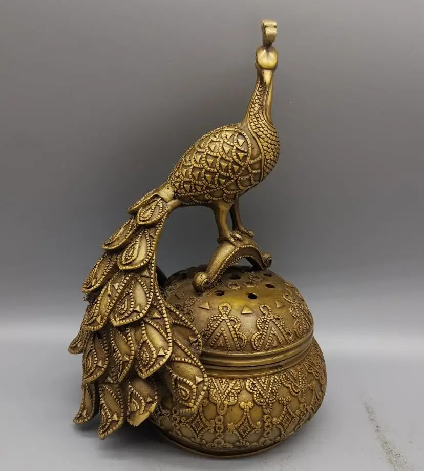 

Archaize brass peacock Incense burner household decoration crafts statue