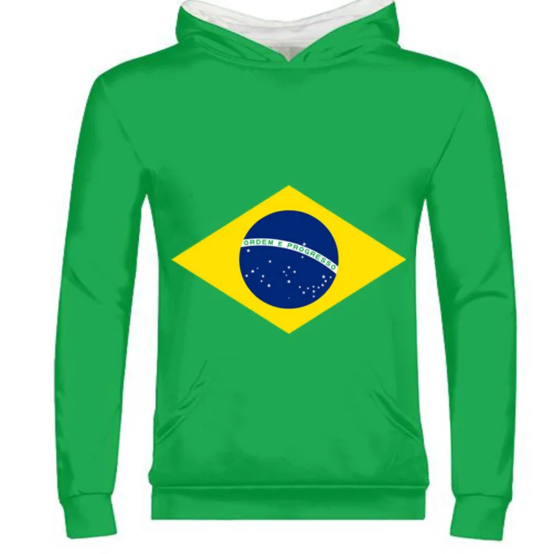 

BRAZIL Male Youth Custom Name Number Country Zipper Sweatshirt Portugal Br Flag Portuguese Print Photo Brasil Federativa Clothes