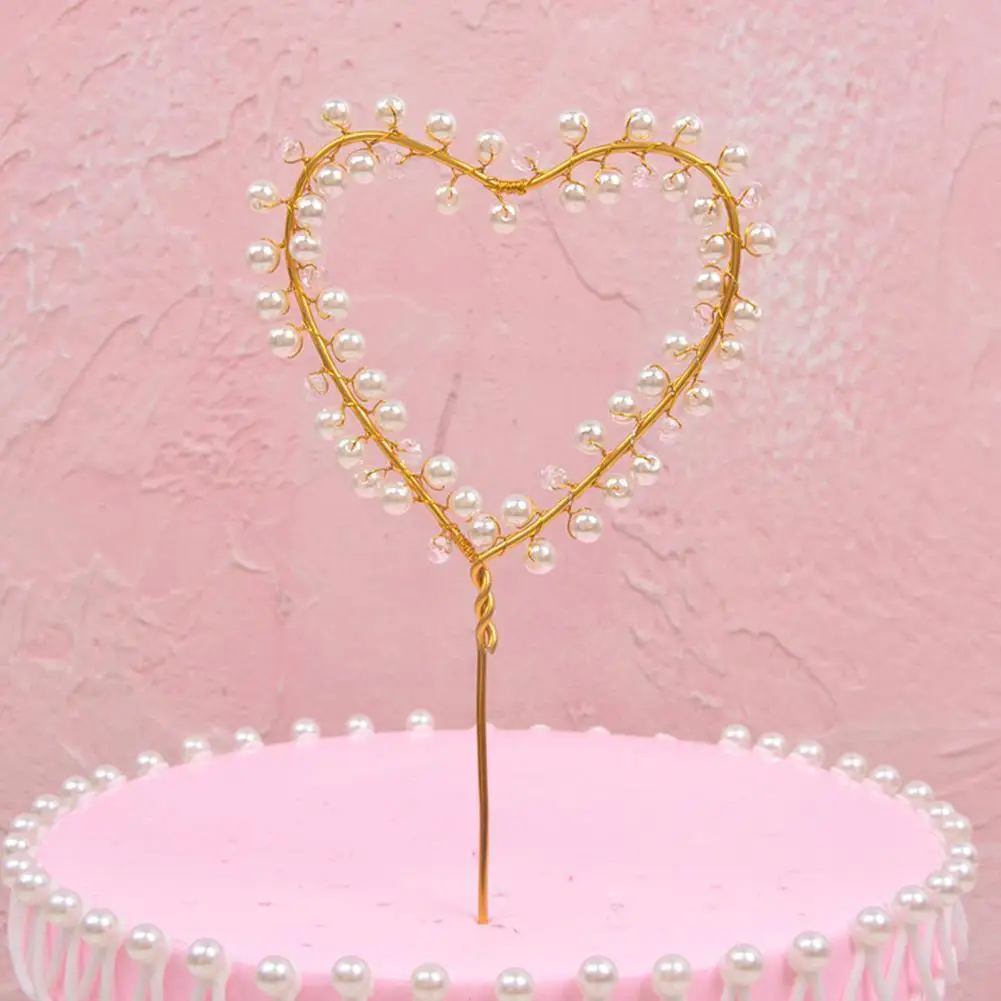 

1 шт. новые топперы для торта в форме сердца, светодиодные жемчужные кексы, детские праздничные инструменты для детского дня рождения, сваде...