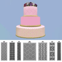 diy style plastic sugar sieve mold fondant printing stencil hollow wedding cake stencil edge decoration template baking tools