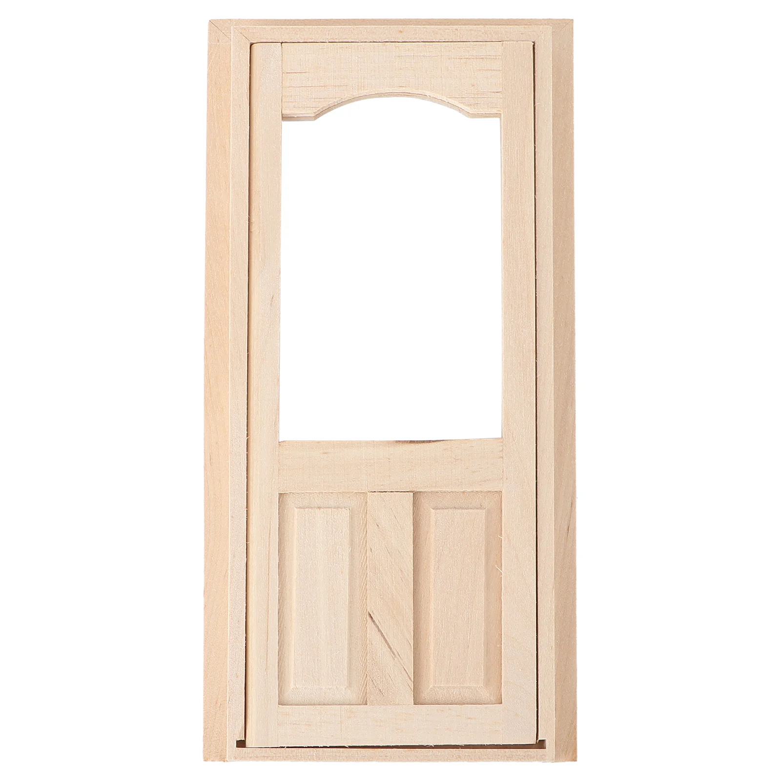 

1 Set DIY Mini House Door Miniature Blank DIY Wood Door with Line Strip (Khaki)