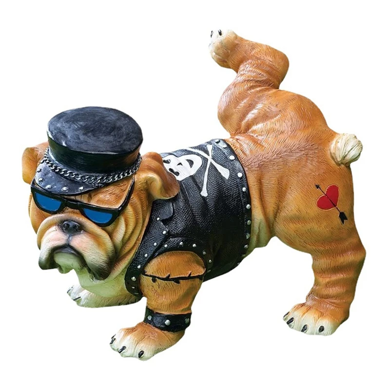 

Urinating French Bulldog Dog Statue Resin Crafts Decoration Funny Bulldog Peeing Dog Statue Courtyard Garden Decoration