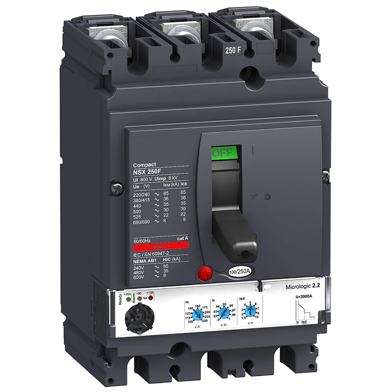 

LV431772 MCCB NSX250F Micrologic 2.2 100A 3p3d 36kA Moulded case circuit breaker