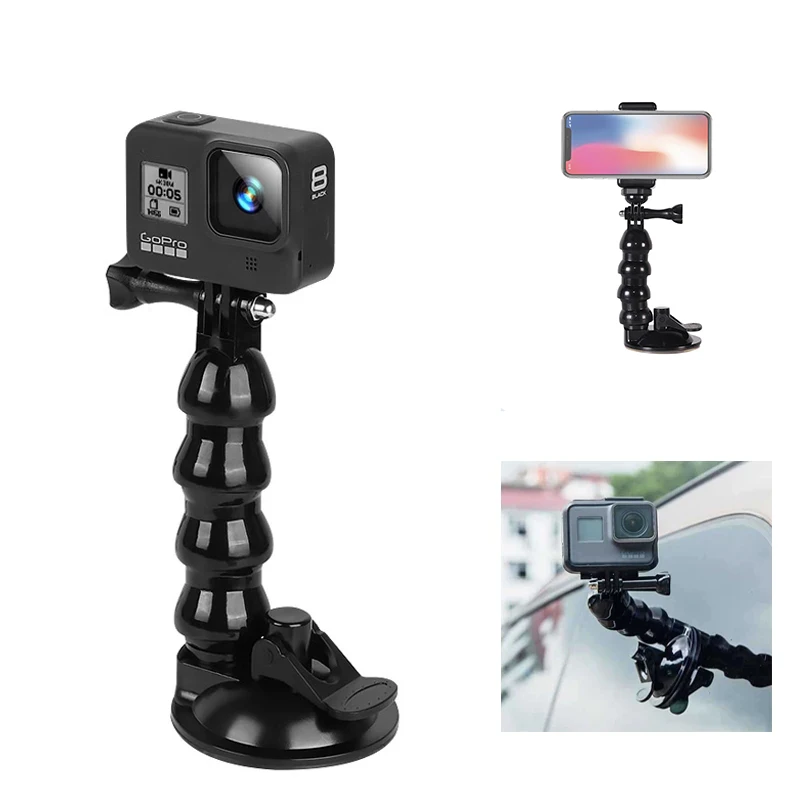 

Fran-F16 Windshield Suction Cup Car Mount Bracket for Insta360 One RS GoPro hero 10 9 DJI Action 2 Mount for Phone Accessories