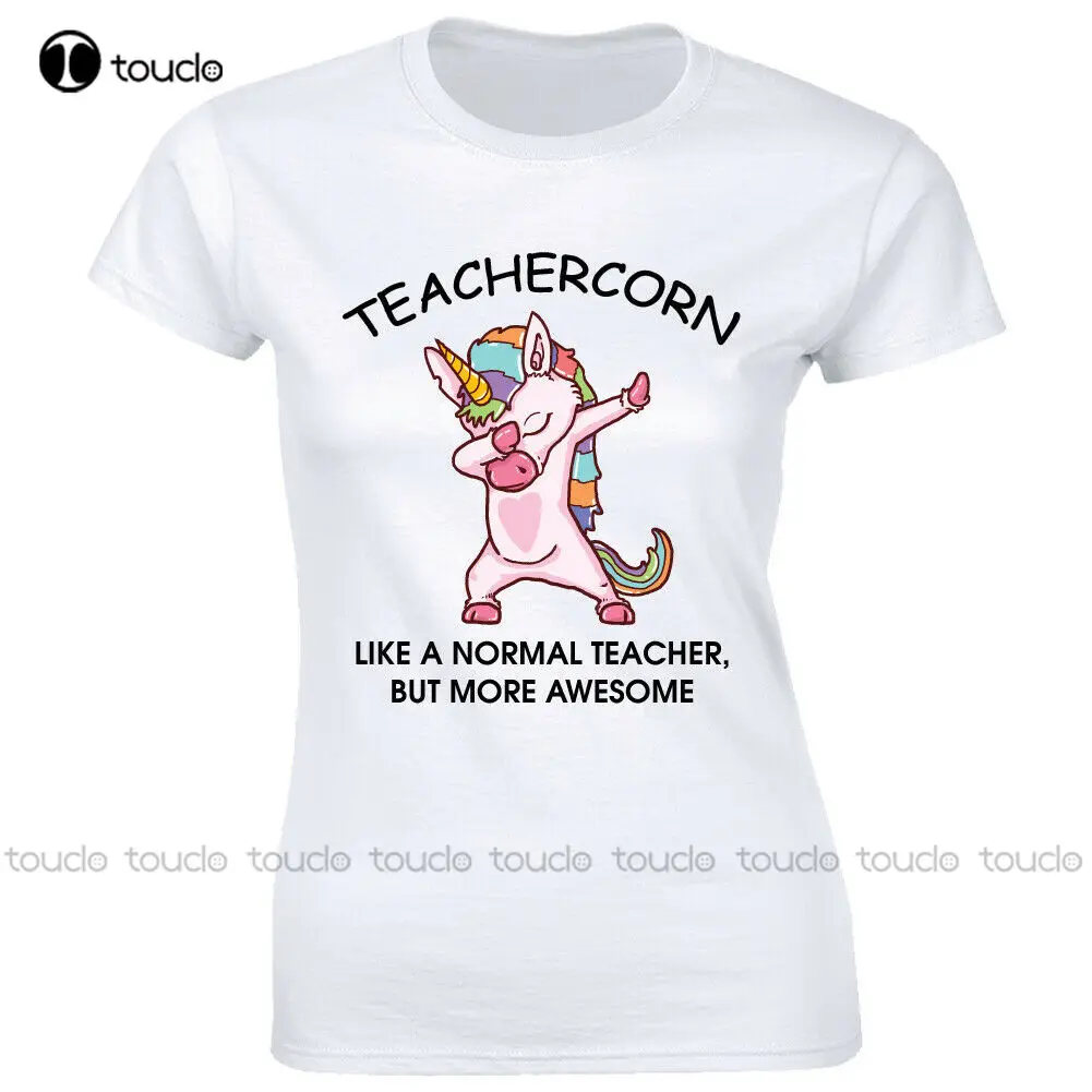 

Teachercorn Like A Normal Teacher But More Awesome Funny Unicorn Women'S T-Shirt Crewneck Shirts shirts for women dressy Unisex