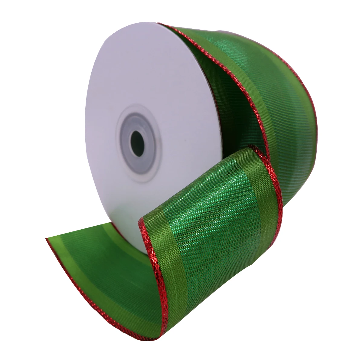 

5 10 25 Yards/Roll 38mm Wired Red Edge Emerald Green Metallic Lurex Ribbon for Christams Werath Decor Gift Wrapping DIY Bows