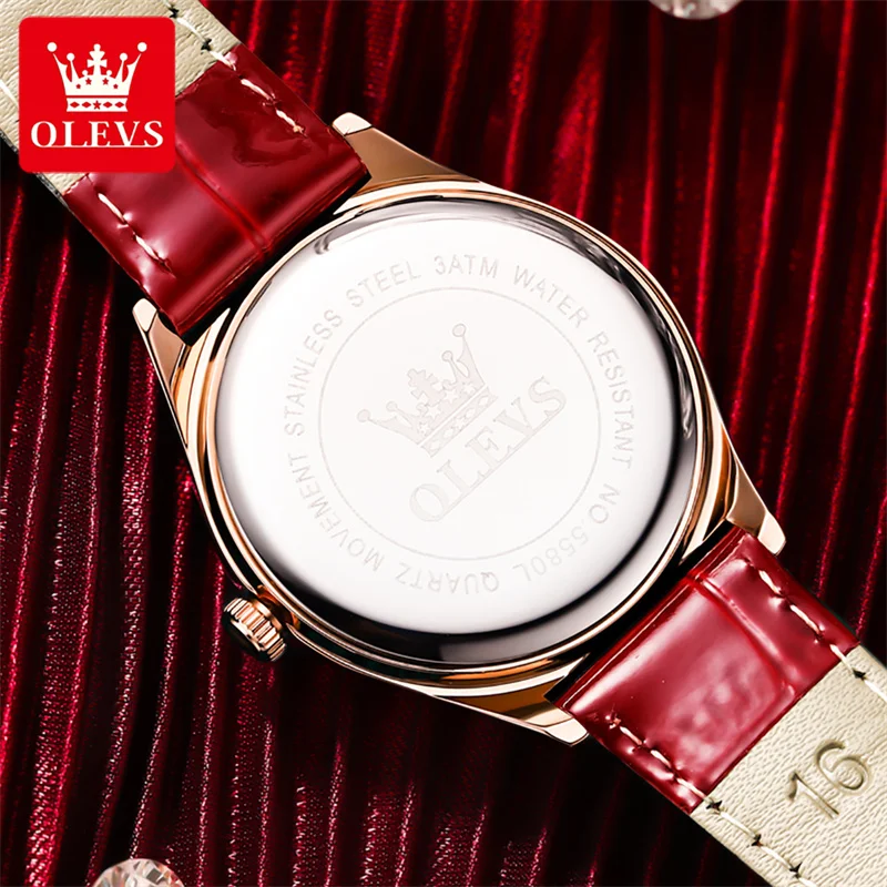OLEVS Women Watch Watch Heart Shaped WristWatch Fashion Ladies Leather Watch Clock for Women Relogio Feminino Montre Femme