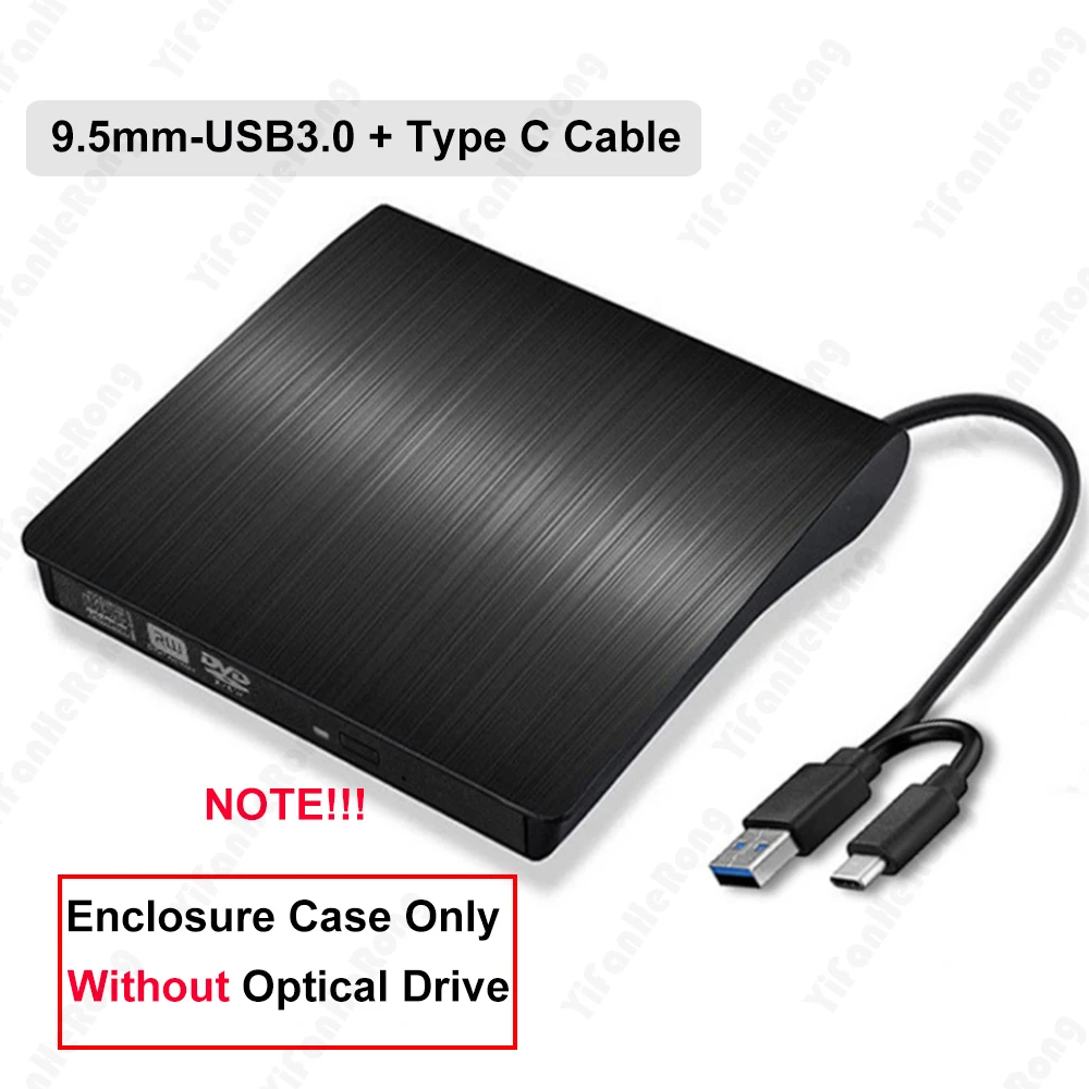 Портативный USB 3 0/USB 0 + Type-C тонкий внешний корпус для DVD 9 5 мм/12 7 мм SSD Caddy Мобильный
