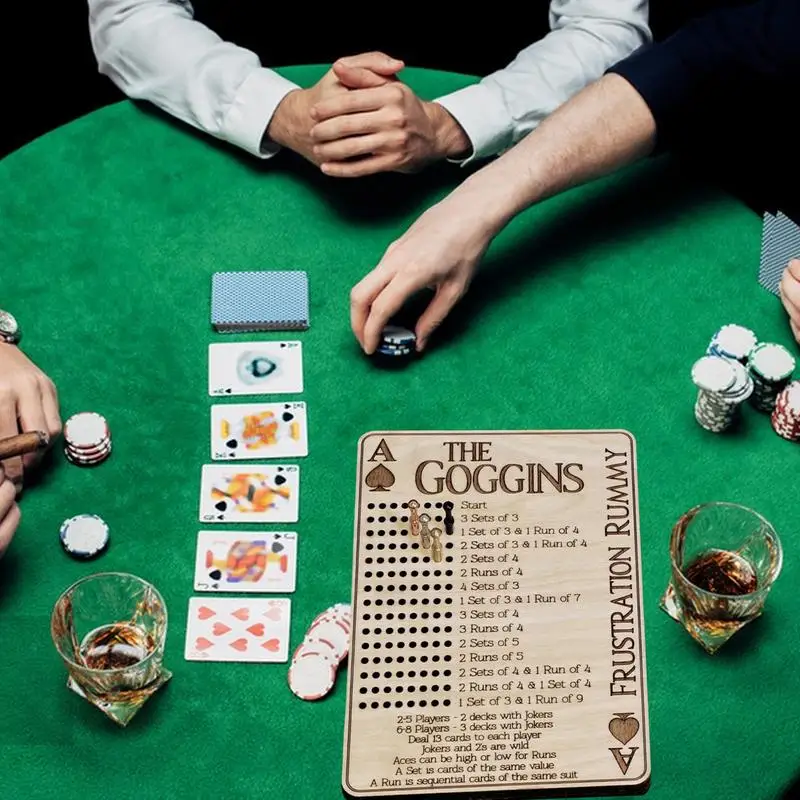 Фото Табло Phase 10-Peg Табло Phase Ten Портативное табло Phase 10 Score Sheets Деревянное многоразовое табло для любых игровых сборов №4