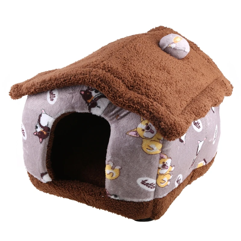 

Y5LE for Creative Pet Plush House Dog Soft Bed for Cat Sleep Cave All Season for