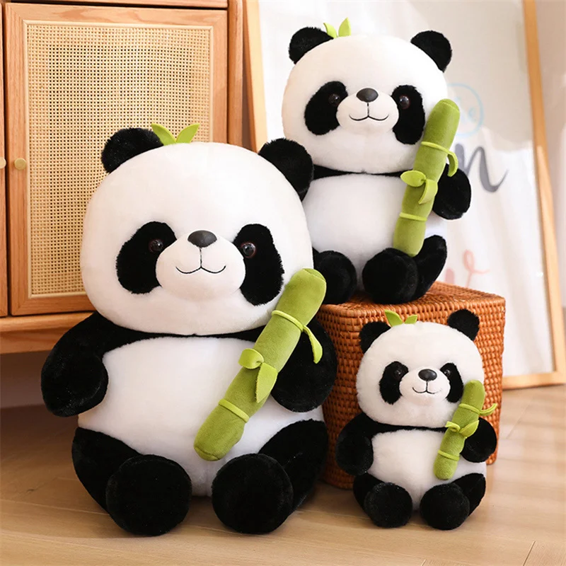 

2 в 1 креативная забавная кукла, бамбуковая трубка, панда, плюшевая игрушка, мягкая плюшевая панда в форме слезы, прячущаяся в БАМБУКОВОМ пакете, игрушки для детей, подарок для девочек
