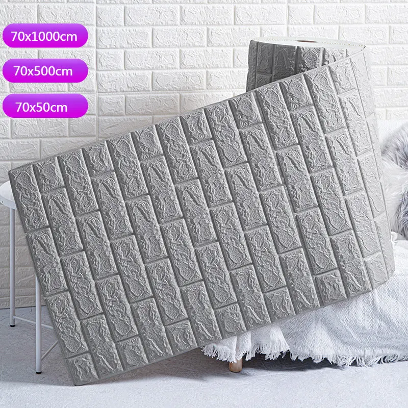 

Самоклеящиеся обои с рисунком кирпичей, настенные 3d наклейки, водонепроницаемые мягкие искусственные обои из пены для детского сада, 10 м